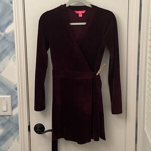 Lilly Pulitzer Deep Burgundy Long Sleeve Dress